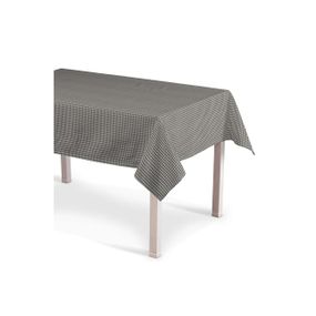 Dekoria Obrus na stôl obdĺžnikový, sivo-biele malé káro, 130 × 280 cm, Quadro, 136-10