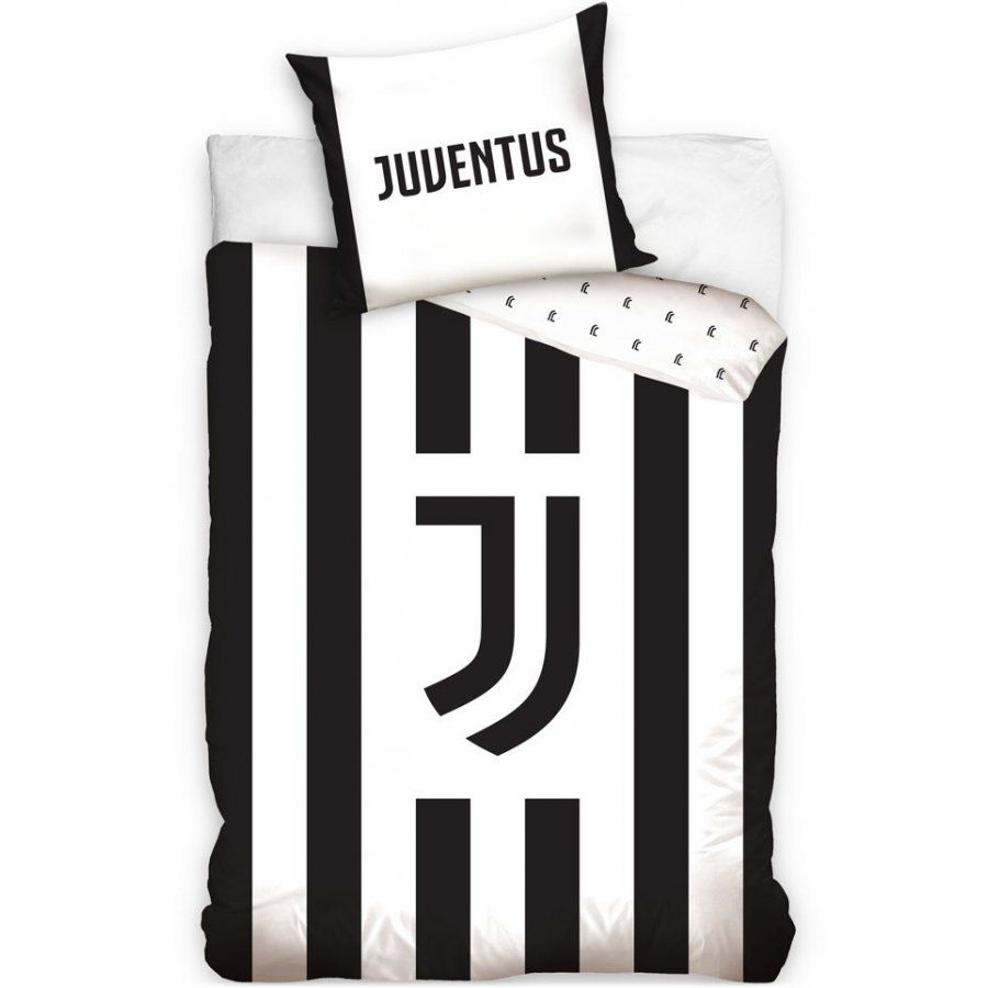 Carbotex · Bavlnené posteľné obliečky Juventus FC - motív Black & White - 100% bavlna Renforcé - 70 x 90 cm + 140 x 200 cm