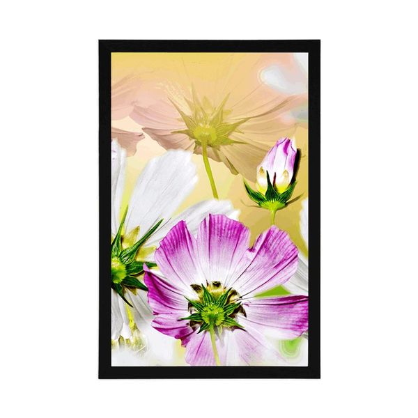 Plagát letné kvety - 30x45 white