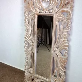 Zrkadlo SIRENE, hnedé natural, 120x60cm, masívne drevo, ručná práca