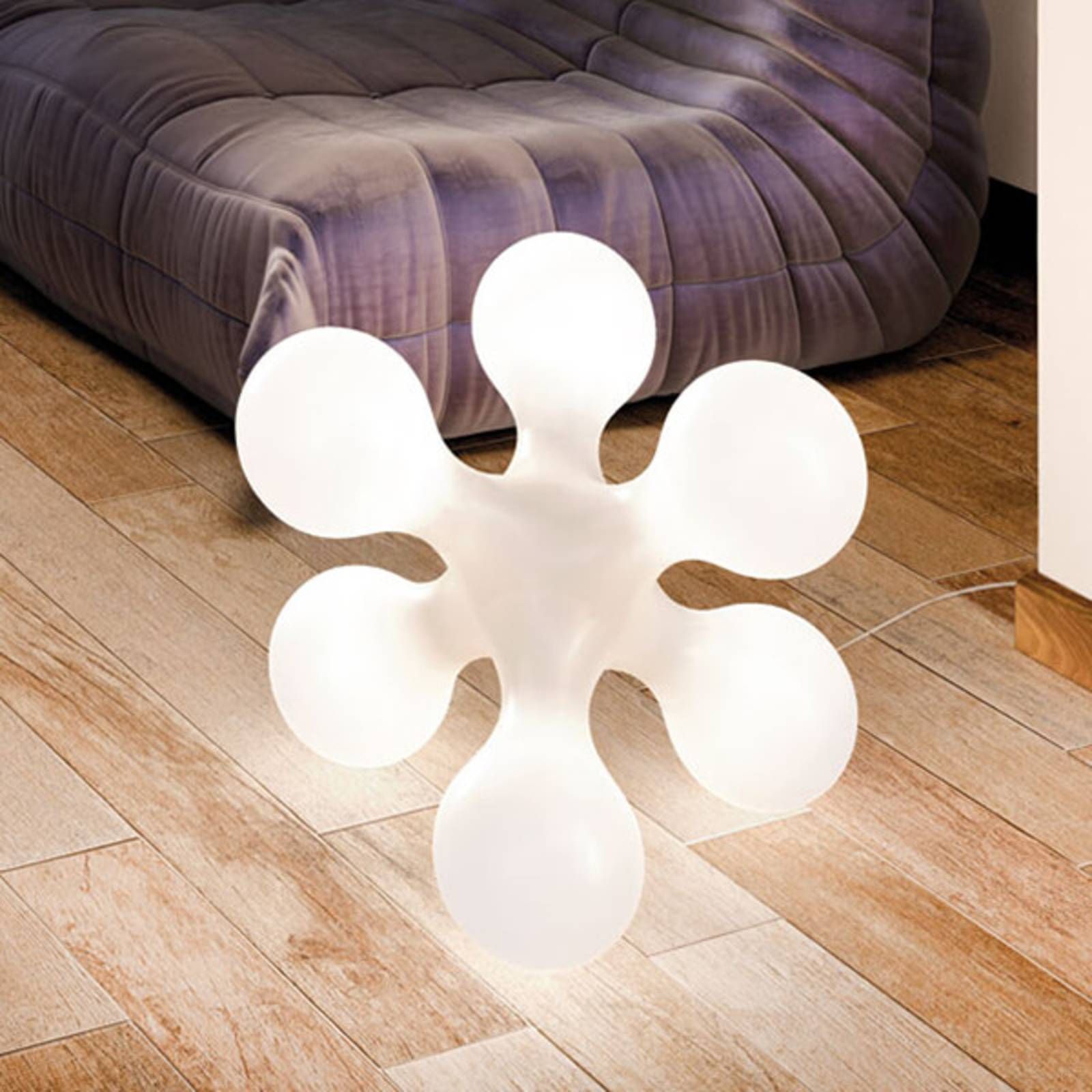 Kundalini Atomium dizajnová stolná lampa, Obývacia izba / jedáleň, polyetylén, oceľ, E14, 40W, K: 52cm