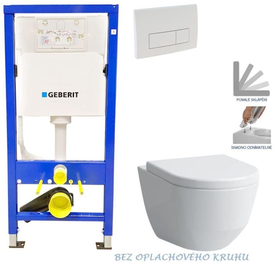 GEBERIT DuofixBasic s bielym tlačidlom DELTA51 + WC LAUFEN PRO RIMLESS + SEDADLO 458.103.00.1 51BI LP1