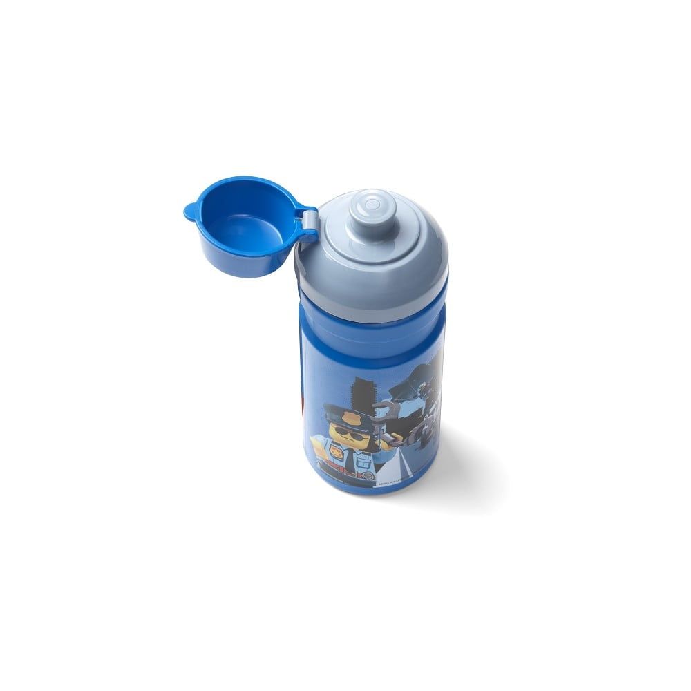 Detská modrá fľaša na vodu LEGO® City, 390 ml
