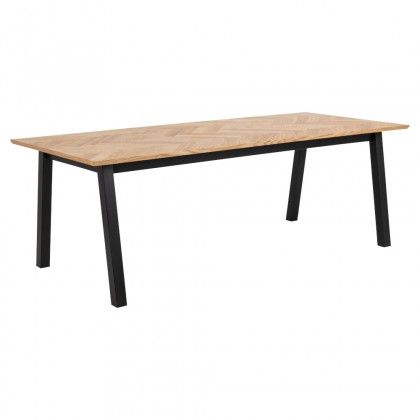 Jedálenský stôl Brody 220x95x75 cm (drevo, čierna)