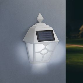 LED nástenná solárna lampa - biela , studená biela - 14 x 6,2 x 19 cm