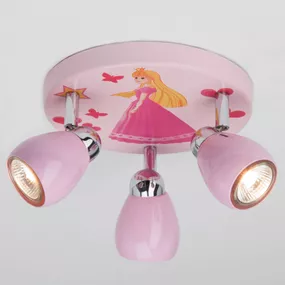 Brilliant Ružové stropné LED svietidlo Princess 3-pl., Detská izba, kov, GU10, 3W, K: 11cm