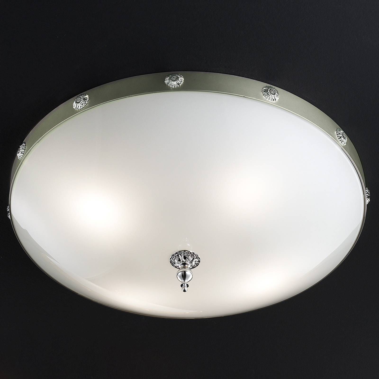 Masiero Sklenené stropné svietidlo Elegantia v chróme, Obývacia izba / jedáleň, kov, sklo, E27, 60W, K: 22cm