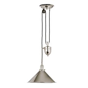 Elstead Závesná lampa Provence, výškovo nastaviteľná nikel, Obývacia izba / jedáleň, kov, E27, 100W, K: 23cm