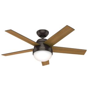 Hunter Stile ventilátor so svetlom orech/orech, Obývacia izba / jedáleň, kov, plast, E27, 14W, K: 35cm