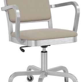 EMECO - Čalúnená stolička na kolieskach s operadlami NAVY