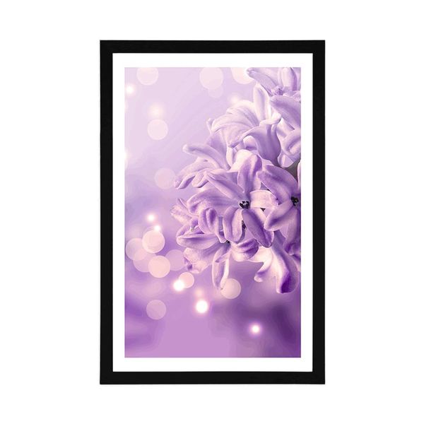 Plagát s paspartou  fialový kvet orgovánu - 40x60 white