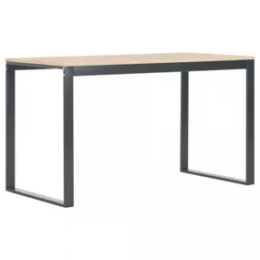 Písací stôl 120x60 cm drevotrieska / oceľ Dekorhome Čierna / dub