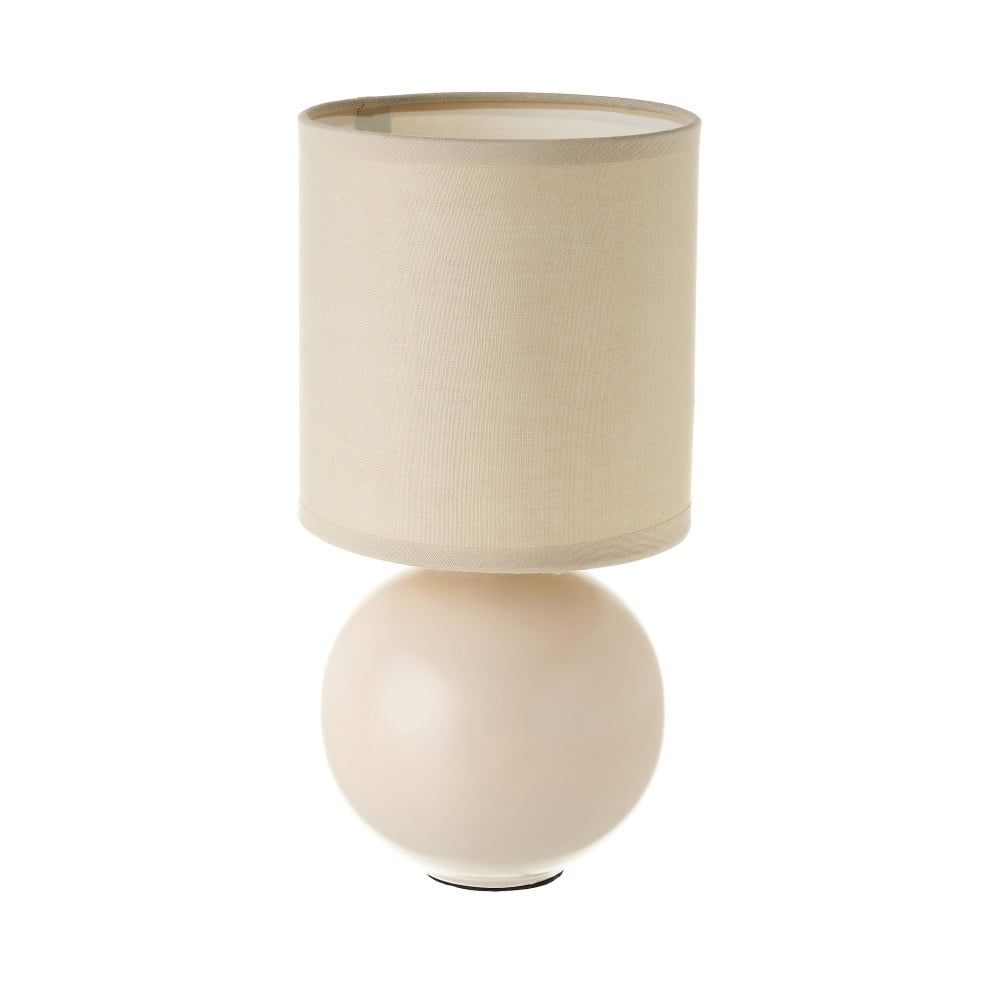 Béžová keramická stolová lampa s textilným tienidlom (výška 24,5 cm) – Casa Selección