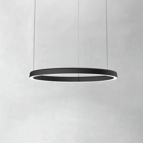 Luceplan Compendium Circle 72 cm, čierne, Obývacia izba / jedáleň, hliník, 45W