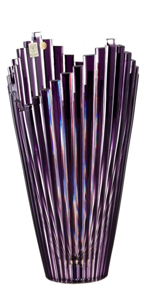 Krištáľová váza Mikado, farba fialová, výška 310 mm