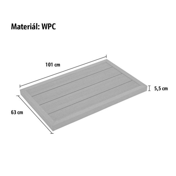 STILISTA základňa pre solárnu sprchu WPC, 101 x 63 cm
