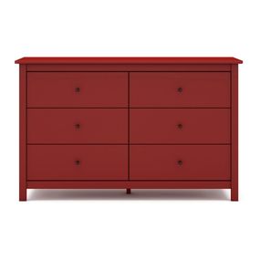 Červená nízka komoda z borovicového dreva 130x80 cm Misti – Marckeric