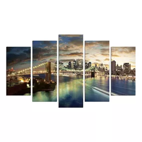 Viacdielny obraz Bridge NYC, 110 × 60 cm