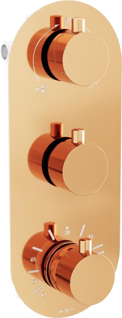 MEXEN - Kai termostatiská batérie sprcha / vaňa 3-output rose gold 77603-60