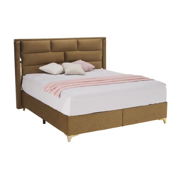 Boxspringová manželská posteľ Goldbia 180x200 cm - svetlohnedá