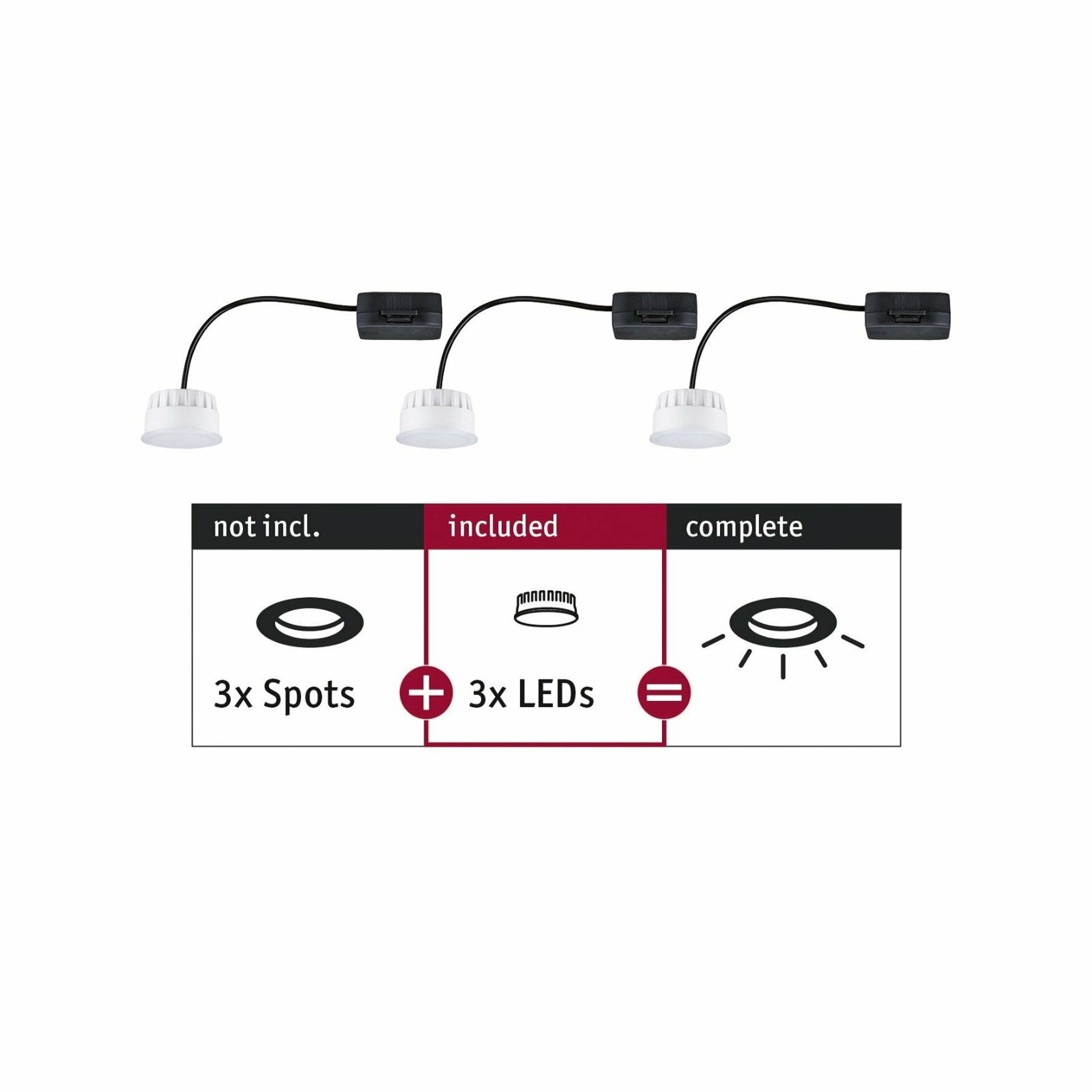 PAULMANN LED Modul vestavné svítidlo Choose Coin 3ks sada kruhové 50mm Coin 3x6W 3x470lm 230V 2700K satén