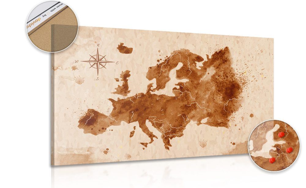 Obraz na korku retro mapa Európy - 120x80