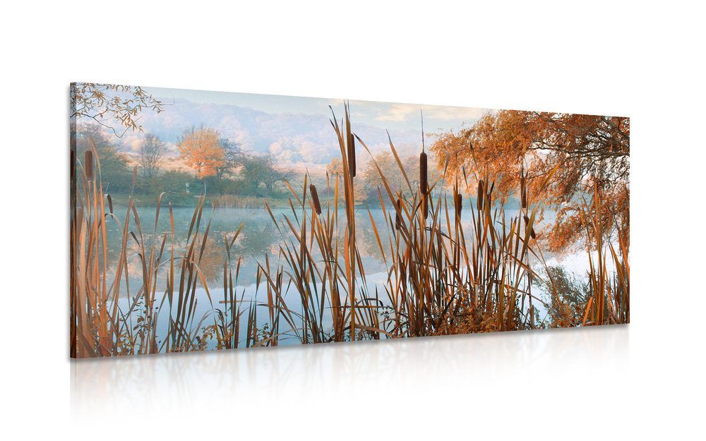 Obraz rieka uprostred jesennej prírody - 120x60