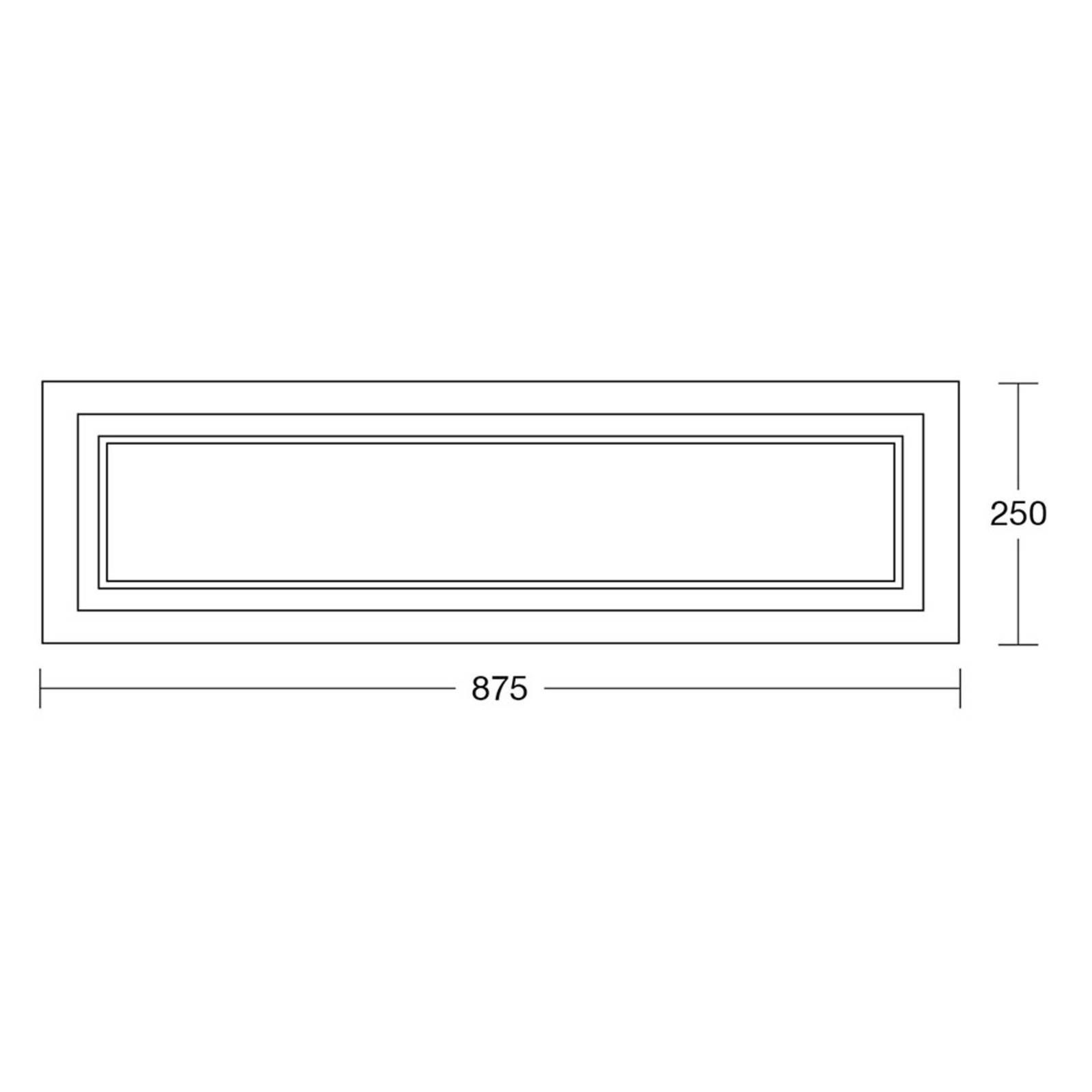 HerzBlut Otto O stropné svietidlo obdĺžnik orech, Obývacia izba / jedáleň, masívne drevo, kov, plast, 60W, P: 87.5 cm, L: 25 cm, K: 5.5cm