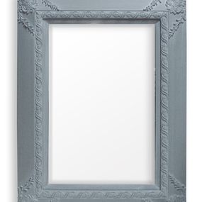 Estila Štýlové zrkadlo PALACE WASH azúrovo šedé 120x90cm