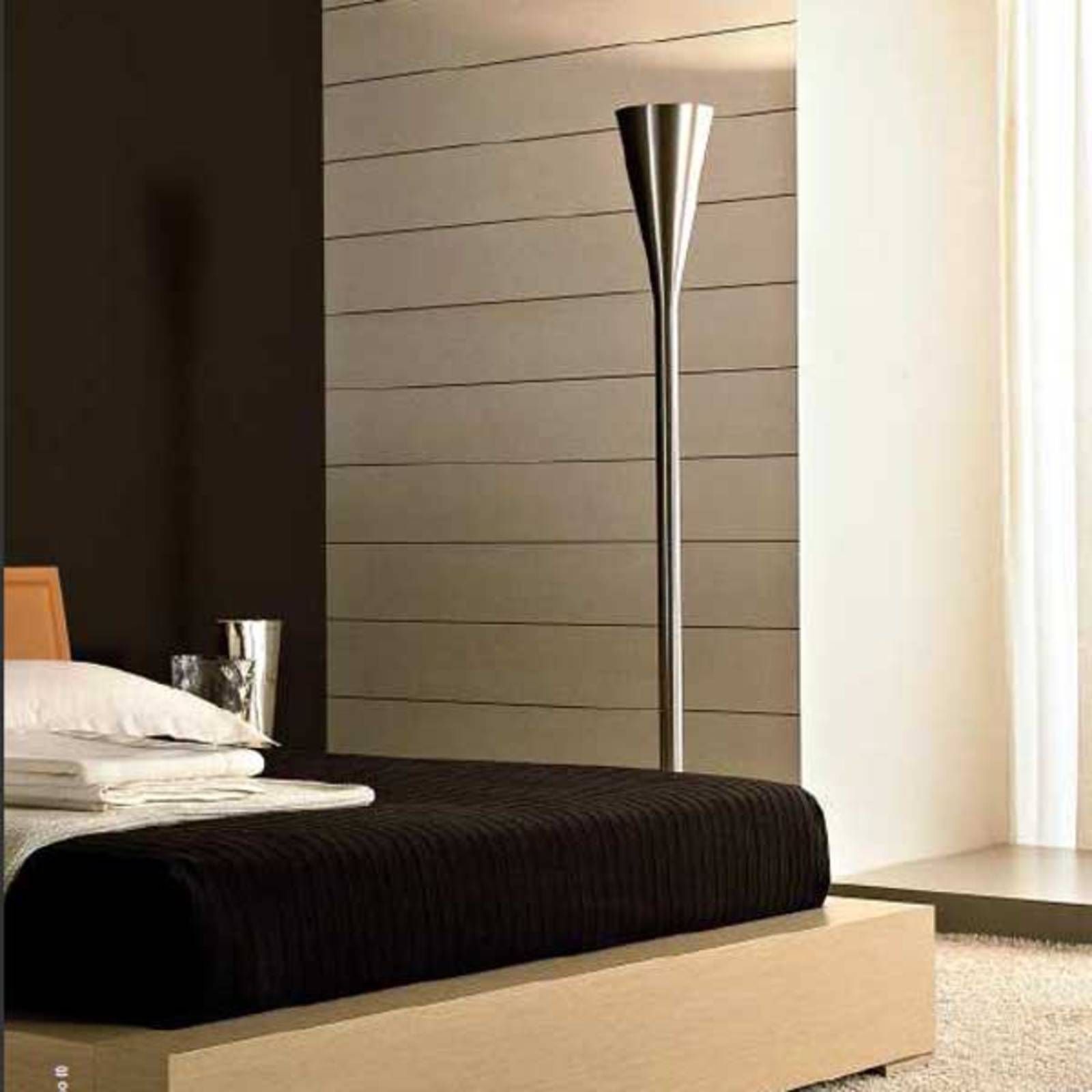 Fontana Arte Luminator stojaca LED lampa, nikel, Obývacia izba / jedáleň, kov, 30W, K: 184cm