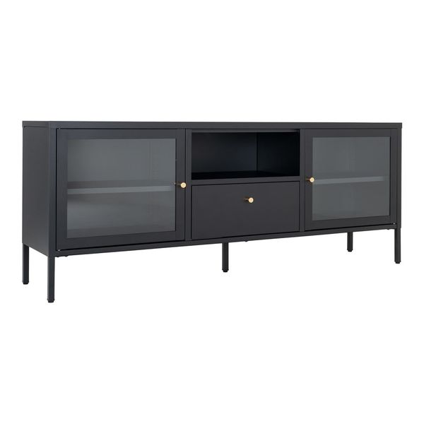 Čierny kovový TV stolík 160x60 cm Dalby – House Nordic