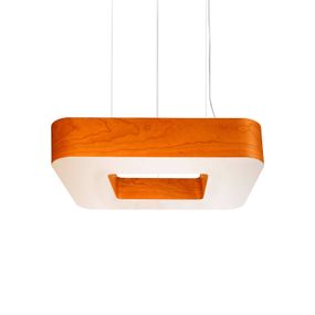 LZF LamPS Cuad závesné LED 0-10V stmievateľné, oranžové, Obývacia izba / jedáleň, drevená dyha, plast, kov, 50W, P: 70 cm, L: 70 cm, K: 12cm