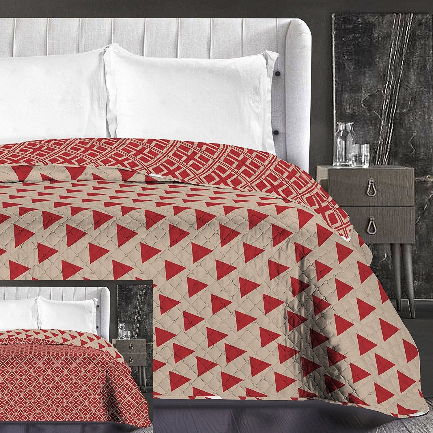 DomTextilu Luxusné béžové prehozy na posteľ obojstranné Šírka: 240 cm | Dĺžka: 260 cm 8001-21834