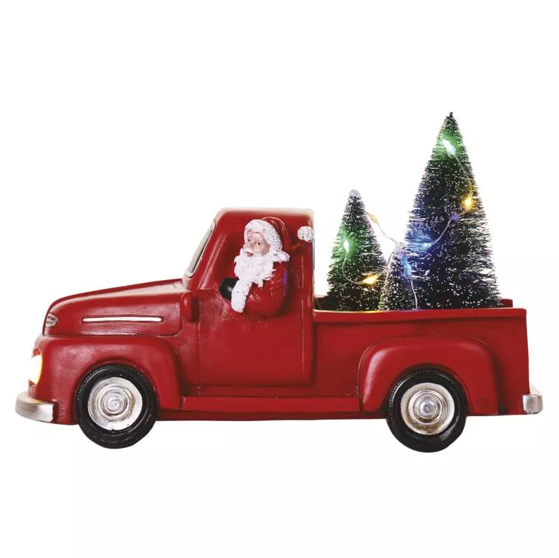 Emos LED dekorácia – Santa v aute s vianoč. stromčekmi 10cm, 3x AA, vnútorná, multicolor DCLW09