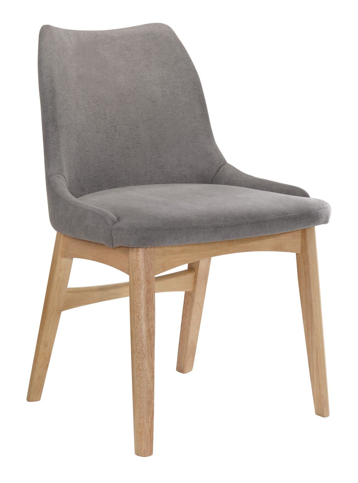Estila Moderná jedálenská stolička Nordica Clara z dubového masívu svetlo hnedej farby so škandinávskym sivým štýlovým čalúnením 84cm