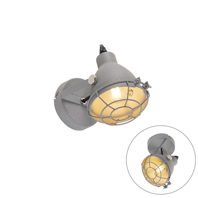 Priemyselná nástenná lampa šedá - Antigo