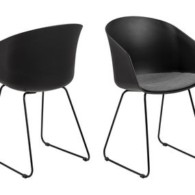 Dizajnová stolička Almanzo, čierna / sivá