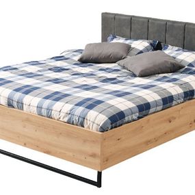 Manželská posteľ nathan 160x200cm - dub artisan/čierna