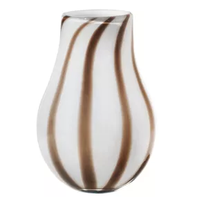 Broste Sklenená váza Ada Stripe Taupe Warm Grey