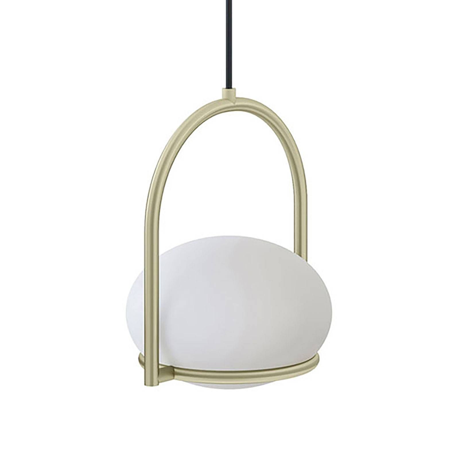 LEDS-C4 Coco Single závesná lampa, zlatá/biela, Obývacia izba / jedáleň, oceľ, hliník, polykarbonát, E14, 7W, K: 25cm