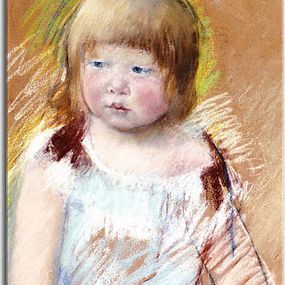 Child with Bangs in a Blue Dress Mary Cassatt Obraz zs17644
