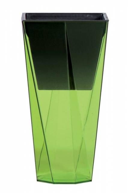 Kinekus Kvetináč transparentný plastový, priemer 14cm, URBI twist, zelený