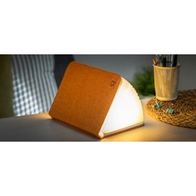 Oranžová veľká LED stolová lampa v tvare knihy Gingko Booklight