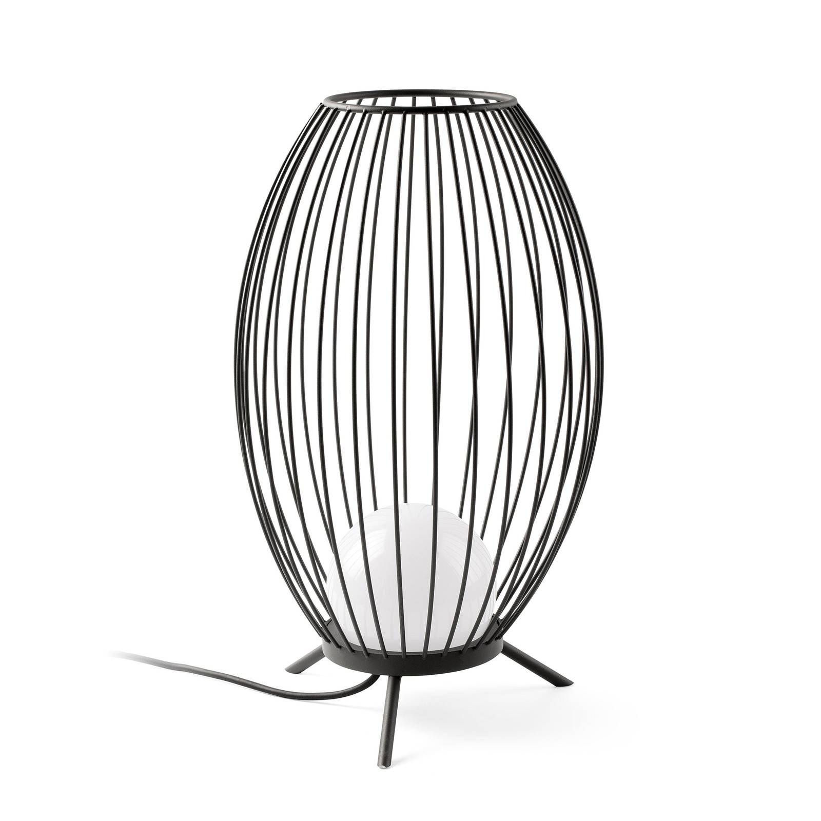 FARO BARCELONA Terasová LED lampa Cage v dizajne klietky, hliník, plast, 12W, K: 57cm