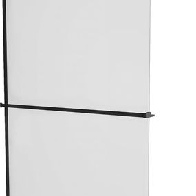 MEXEN/S - KIOTO Sprchová zástena WALK-IN s poličkou a držiakom uterákov 100 x 200 cm, matné sklo 8 mm, čierna 800-100-121-70-30