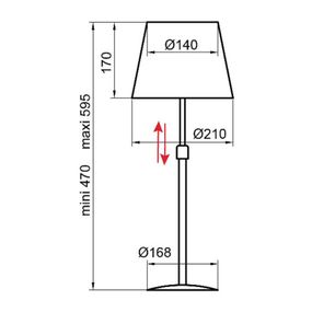 Aluminor Store stolová lampa, biela/červená, Obývacia izba / jedáleň, oceľ, látka, E27, 40W, K: 59.5cm