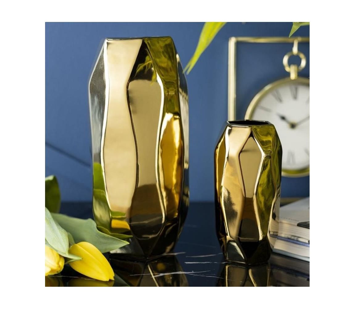 Keramická váza ALICE 16x7,5 cm zlatá