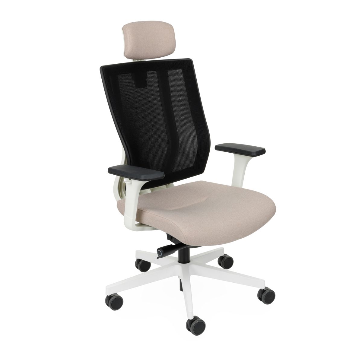 Kancelárska stolička s podrúčkami Mixerot WS HD - béžová / čierna / biela