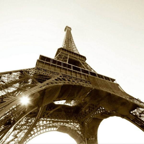 FTN S 2476 AG Design vliesová fototapeta 4-dielna Eiffel tower black and white, veľkosť 360 x 270 cm