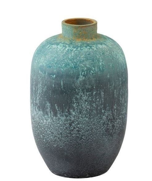 Azúrová keramická dekoračná váza Vintage - Ø 33*50cm